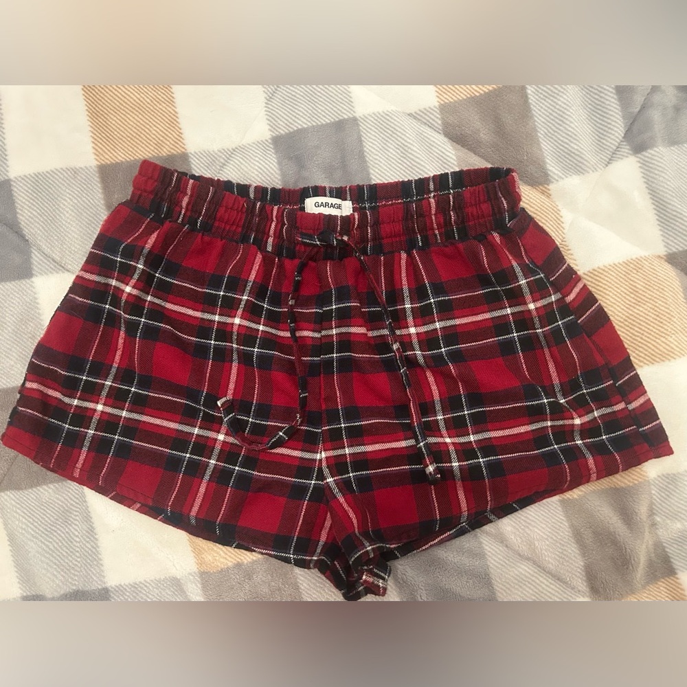 Garage Red Plaid Shorts